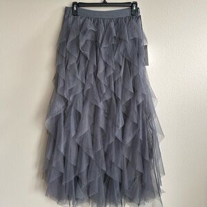 Soho Apparel Young contemporary chiffon ruffle, long skirt